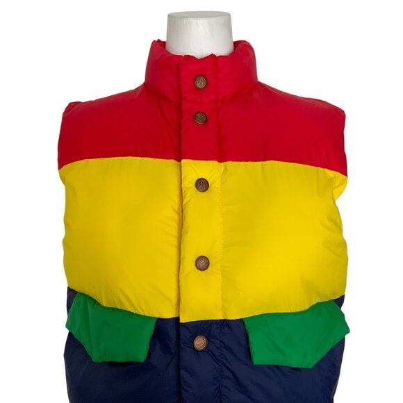 Mother The Pillow Talk Tri Color Vest Jacket XS Building Blocks Striped Puffer - Picture 7 of 12